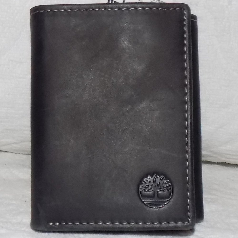 New Timberland hunter leather trifold wallet